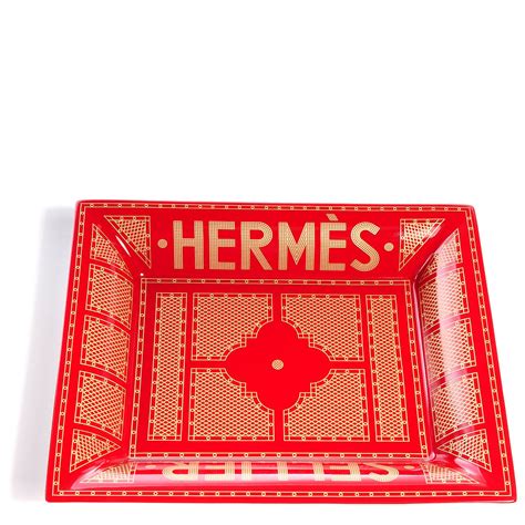 hermes red tray|authentic Hermes plates.